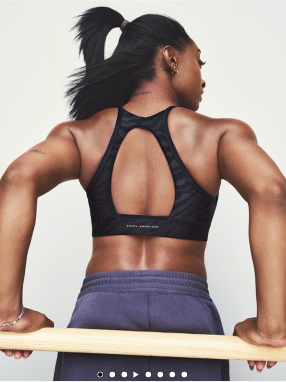 Athleta Black High-Neck Crop Sports Bra